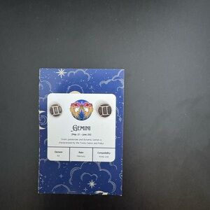 Gemini Zodiac Earrings .925 Sterling Silver